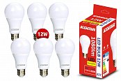 Conjunto de 6 piezas de bombillas LED KOMA E27 12W, 230V, 1080lm, 20000h, blanco 6500K fresco