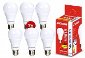 Conjunto de 6 piezas de bombillas LED KOMA E27 9W, 230, 810L, 20000h, blanco 6500K fresco